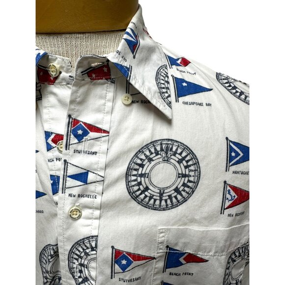 Reyn Spooner shirt sailing theme nautical flags Size M - Picture 6 of 7